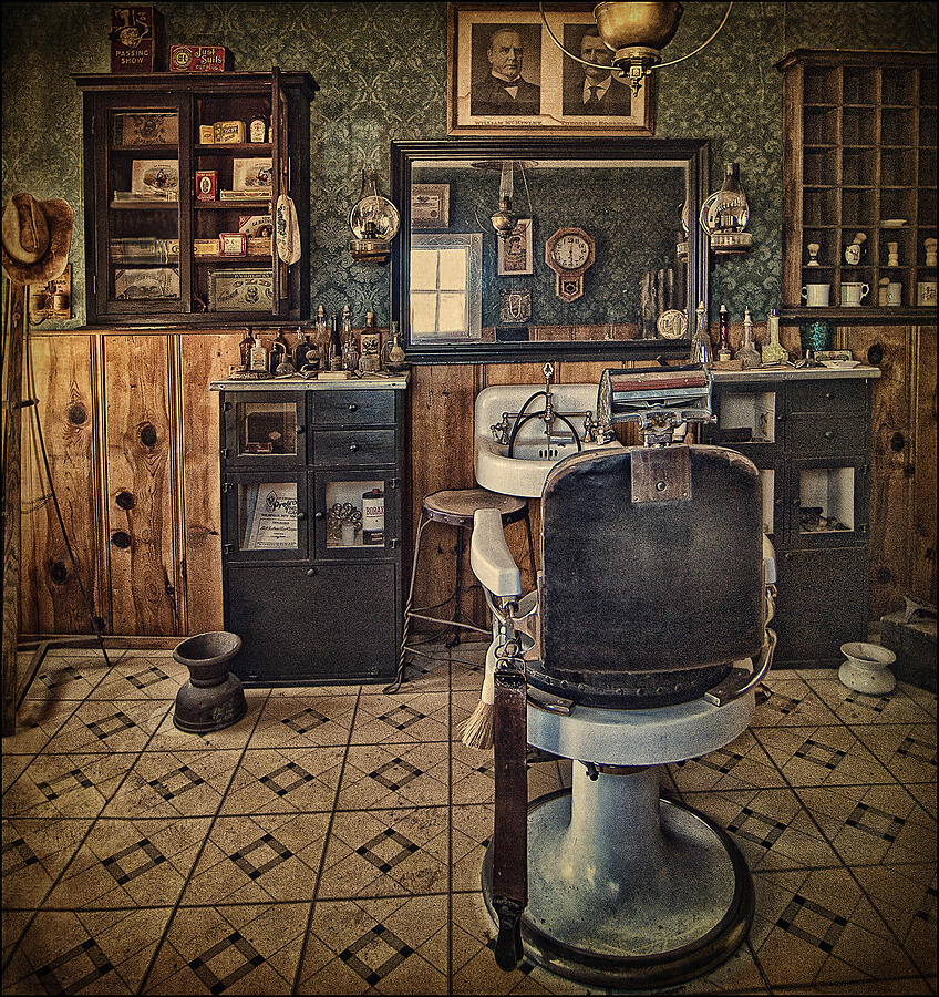 Randsburg Barber Shop Interior Photograph by Priscilla Burgers