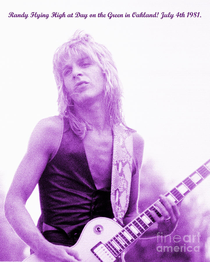 Randy Rhoads Flying High at Day on the Green in Oakland-July 4th 1981 Photograph by Daniel Larsen