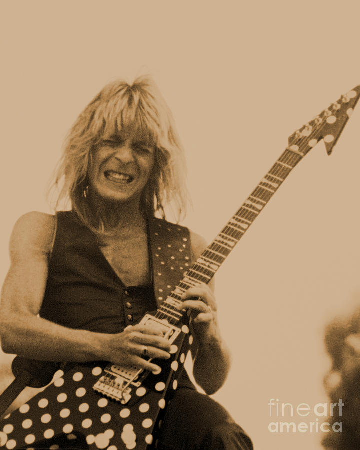 Randy Rhoads at Day on the Green with Vintage Effect - July 4th 1981 Photograph by Daniel Larsen