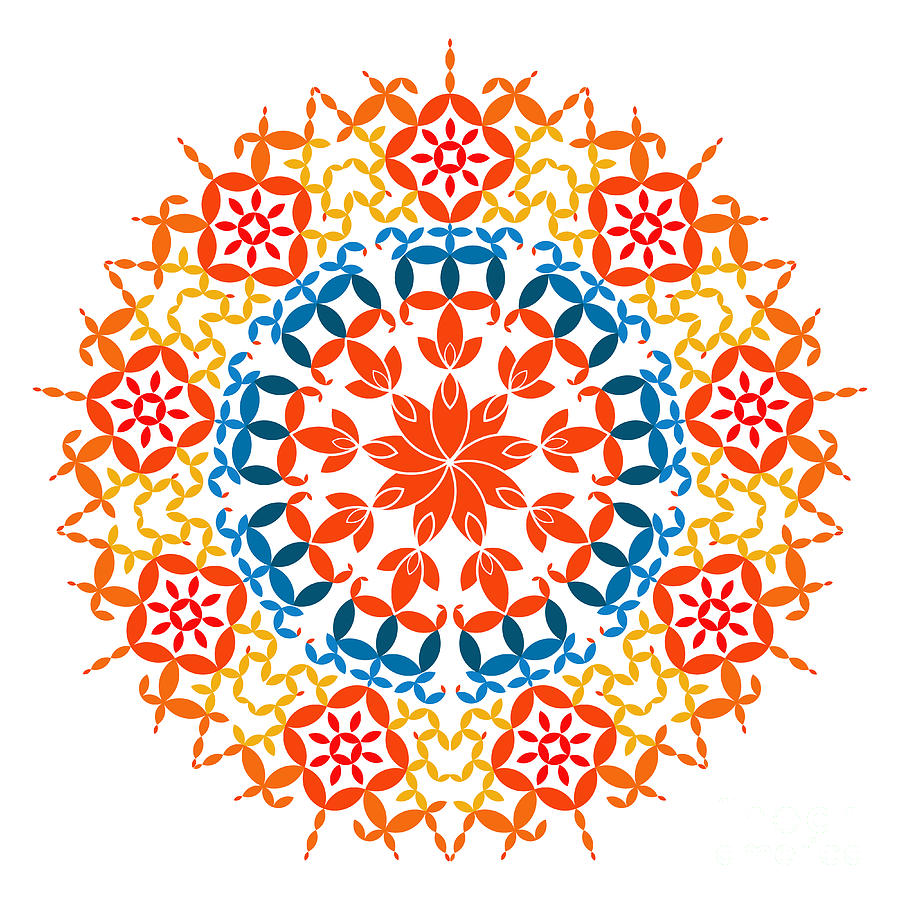Pattern Digital Art - Rangoli circular pattern by Sandeep Singh