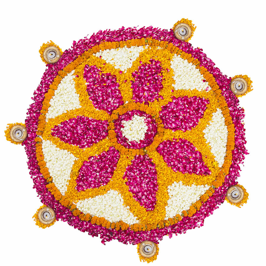 Rangoli of flowers at Onam Photograph by Uniquely India
