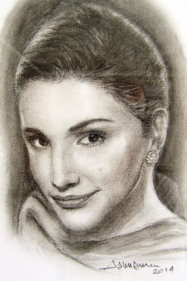 Queen Drawing - Rania by Salman Ameer