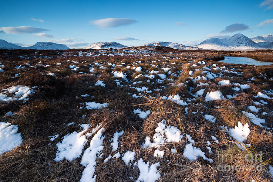 Rannoch moor landscape with snow Scotland UK Photograph by Matteo Colombo