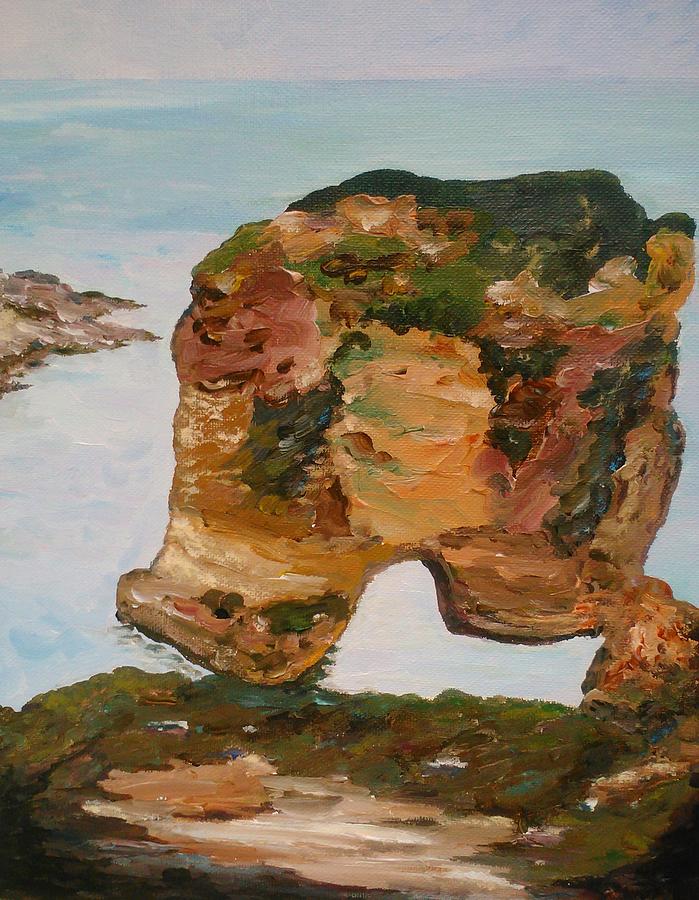 Landmark Painting - Raoushe Rock by Ray Khalife
