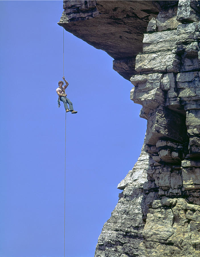 Rappelling in the Shawangunks Photograph by Ed  Cooper Photography