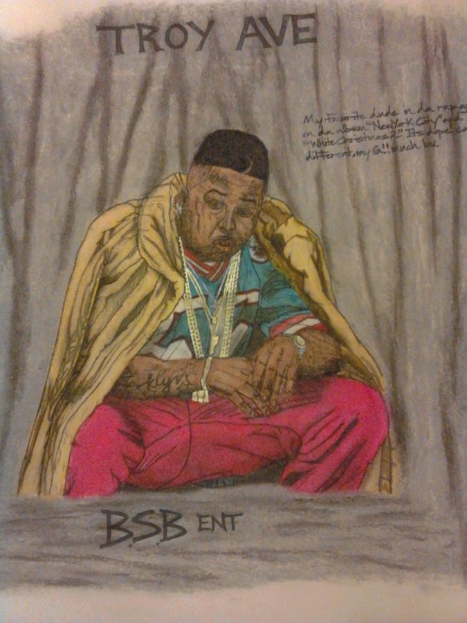 Rapper Troy Ave Painting by Brandon B-City Crawford