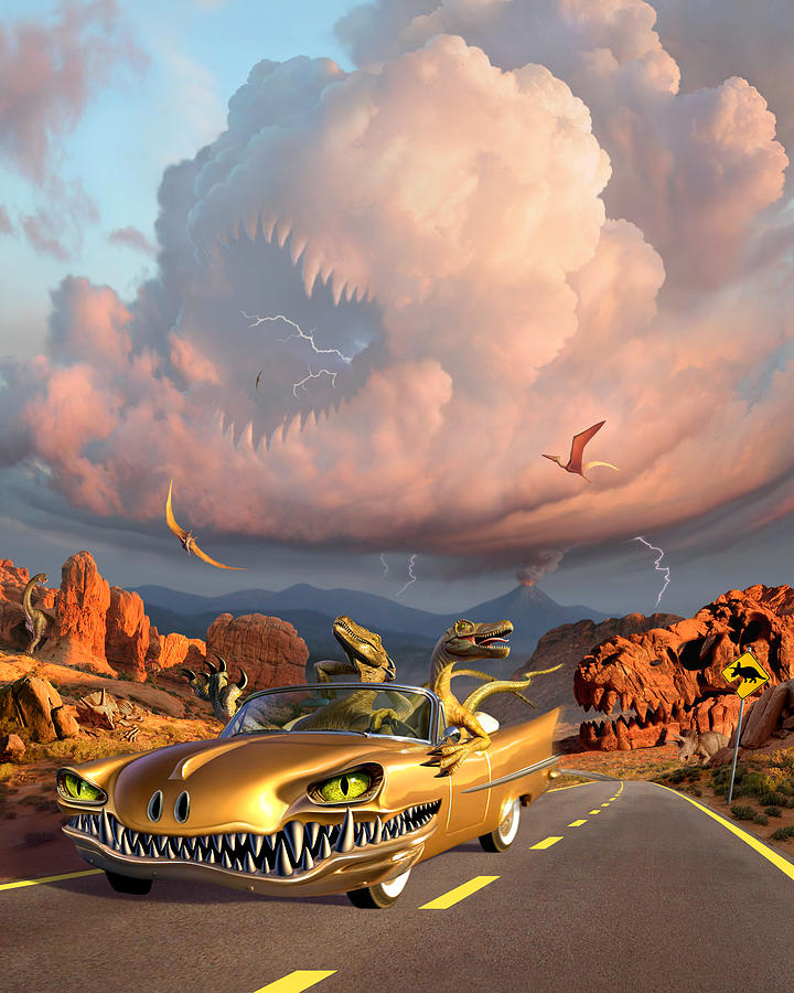 Dinosaurs Digital Art - Rapt Patrol by Jerry LoFaro