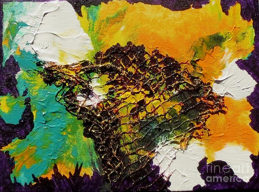 Rare abstract flower Painting by Susanne Baumann