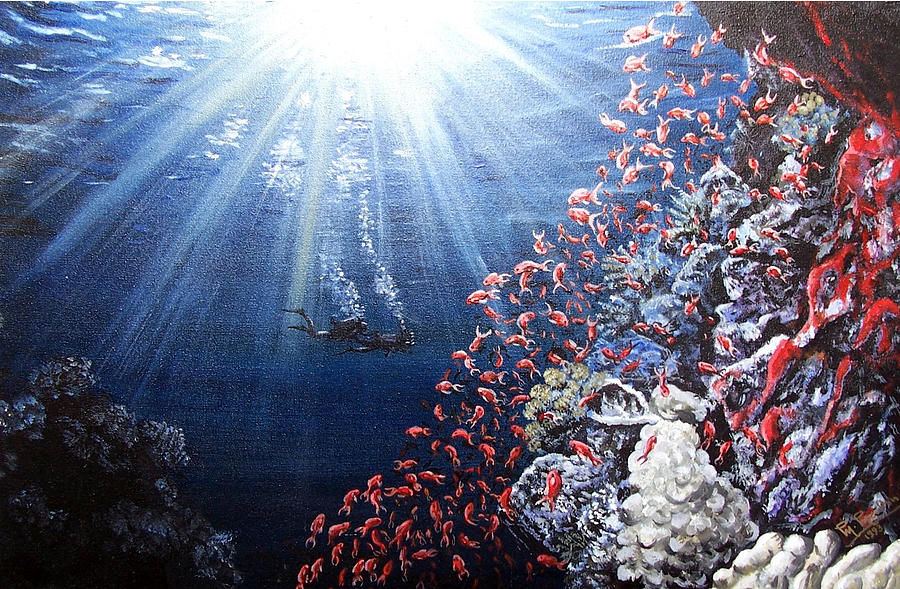 Ras Mohamed in the Red Sea Painting by Mackenzie Moulton