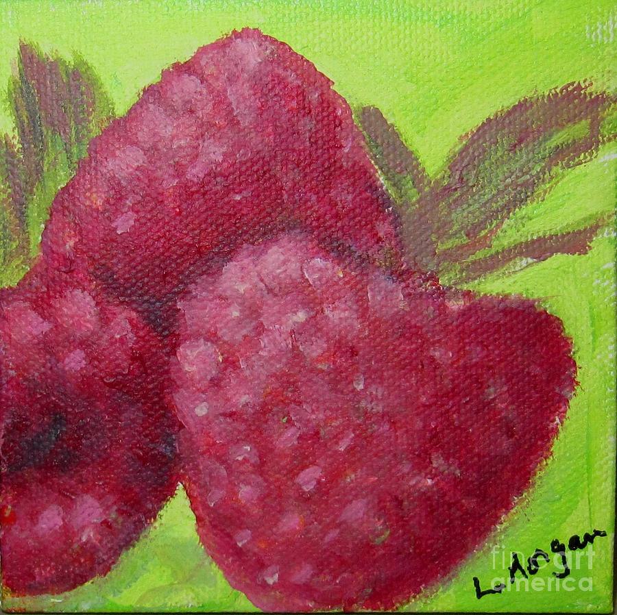 Raspberries Painting by Laurie Morgan