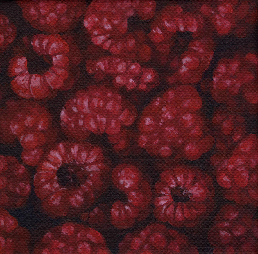 Raspberries Painting by Natasha Denger