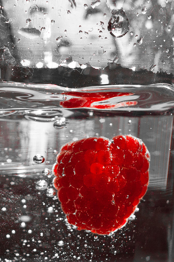 Raspberry in Water Photograph by Anthony Doudt