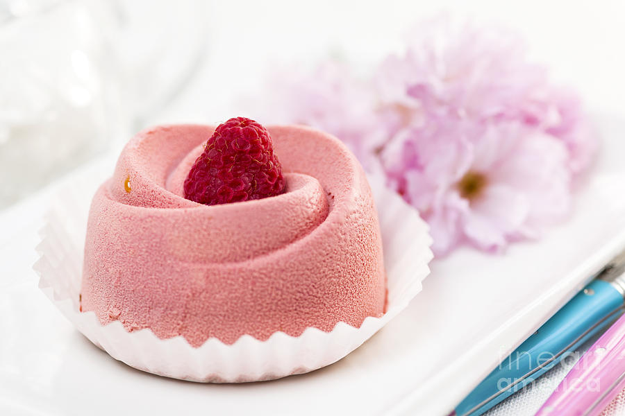 Raspberry Photograph - Raspberry mousse dessert 2 by Elena Elisseeva