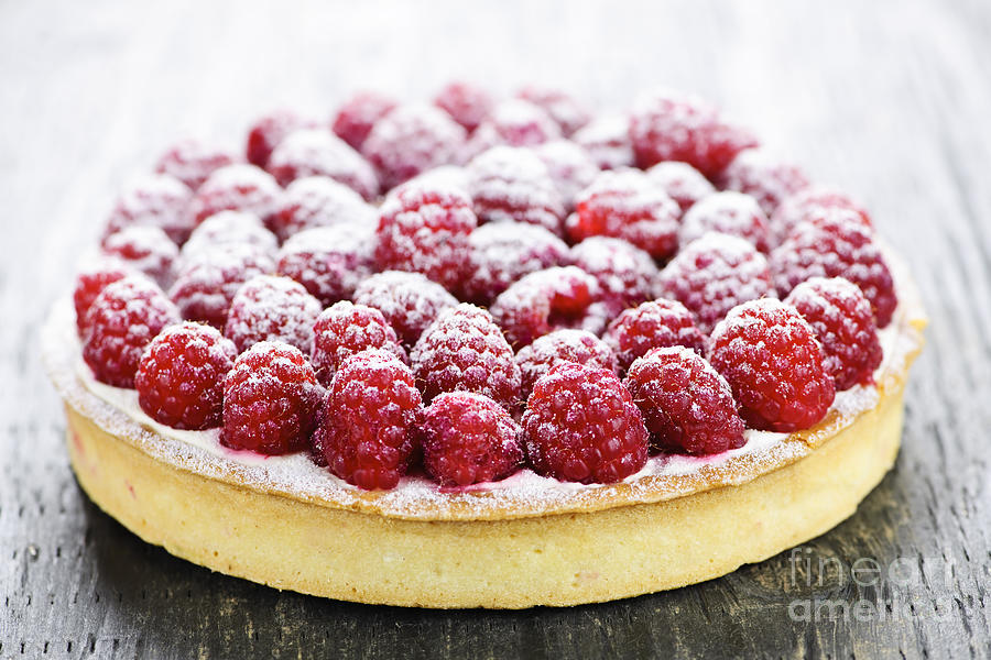 Raspberry tart Photograph by Elena Elisseeva