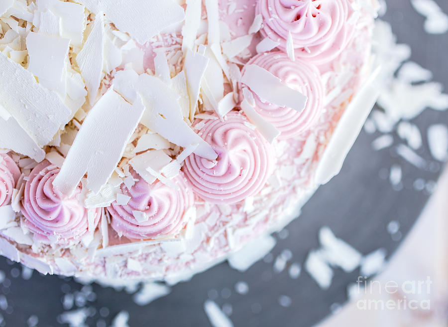Cake Photograph - Raspberry White Chocolate Cake by Edward Fielding