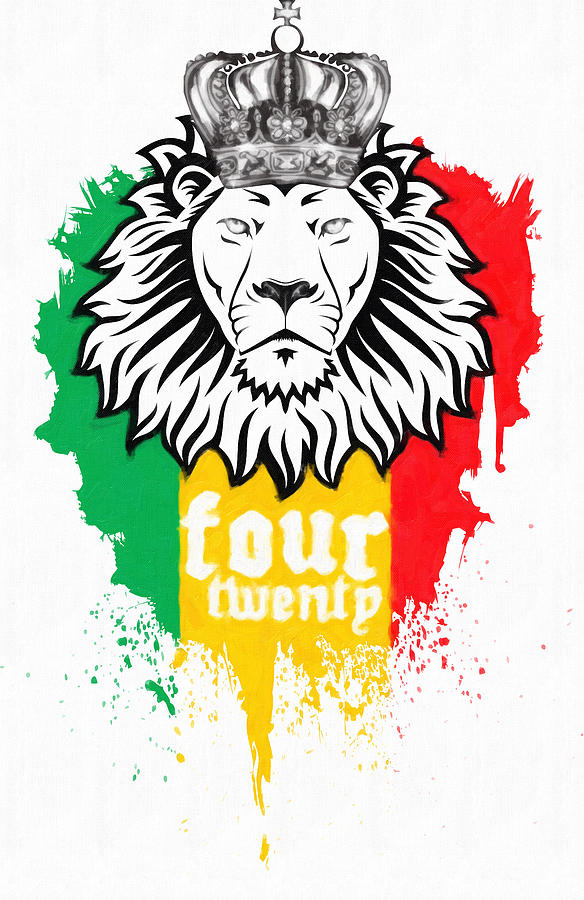 Rasta Lion of 420 Painting by MotionAge Designs