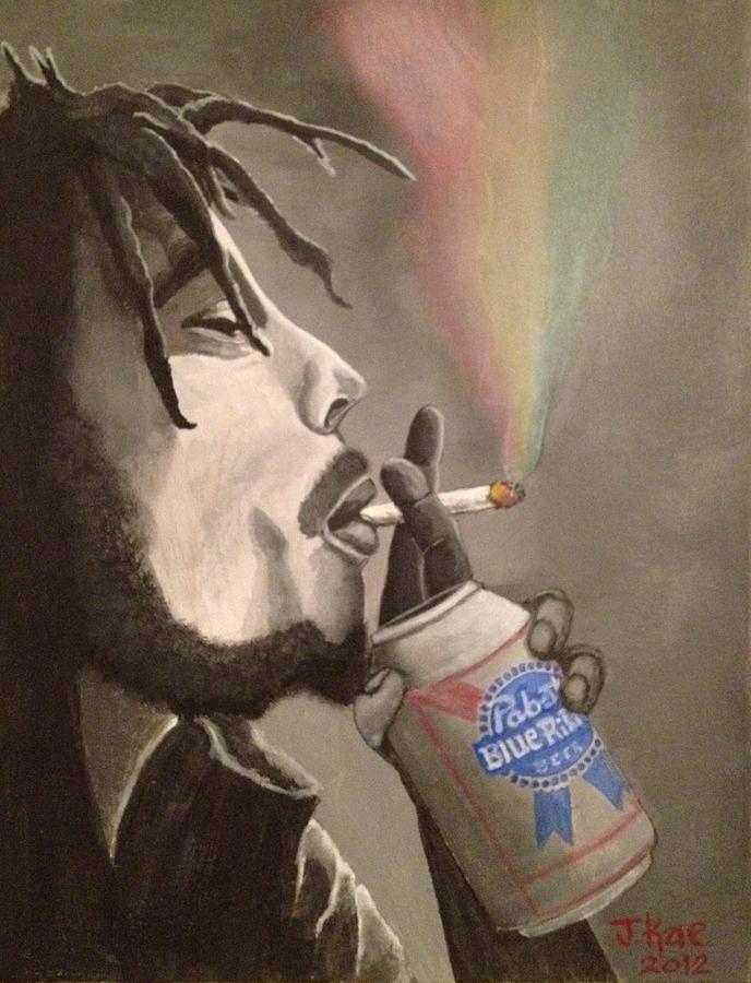 Bob Marley Painting - Rasta Pabst by J Kae Good Bear