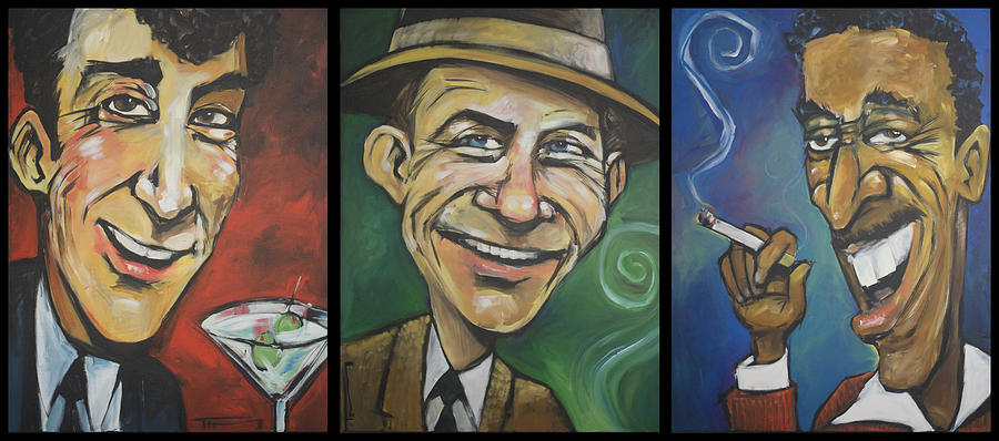 Rat Pack Triptych Painting by Tim Nyberg
