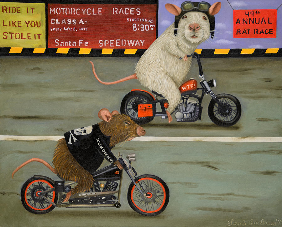 Rat Race 3 Painting by Leah Saulnier The Painting Maniac