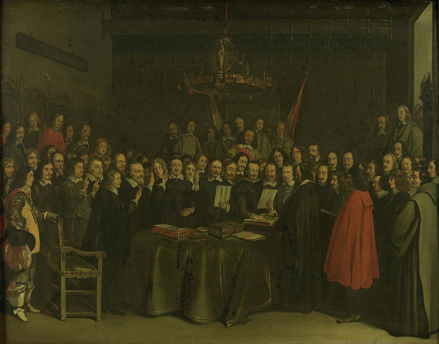 Ratification Of The Treaty Of Münster, 15 May 1648 Drawing by Litz