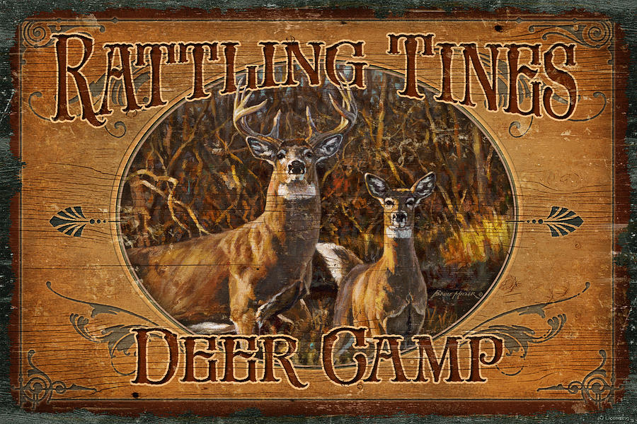 Deer Painting - Rattling Tines by JQ Licensing