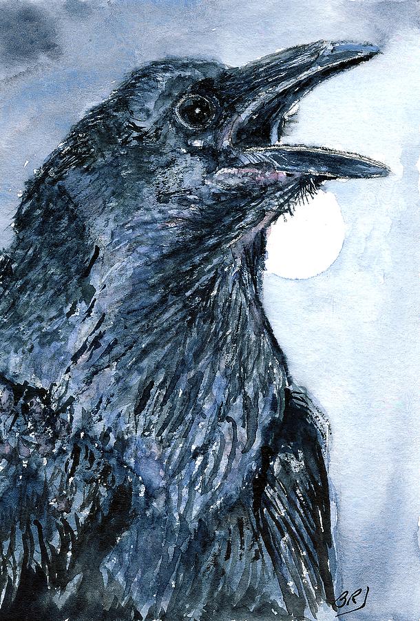 Raven Painting - Raven by Barry Jones