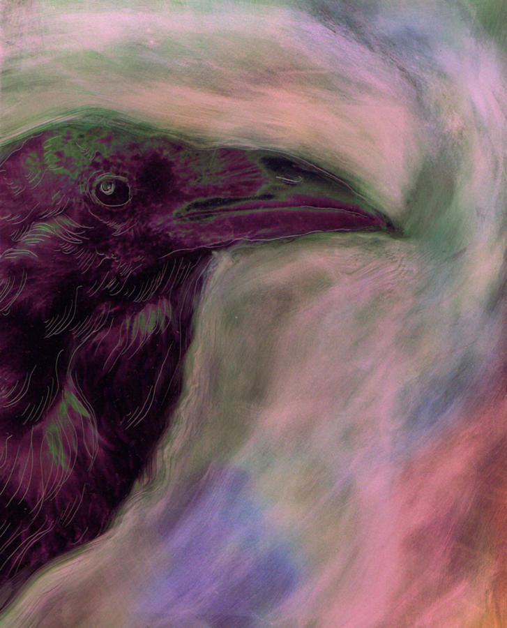 Raven Moon Painting by FeatherStone Studio Julie A Miller