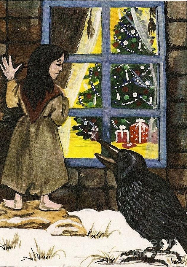 Raven of Christmas Future Painting by Margaryta Yermolayeva