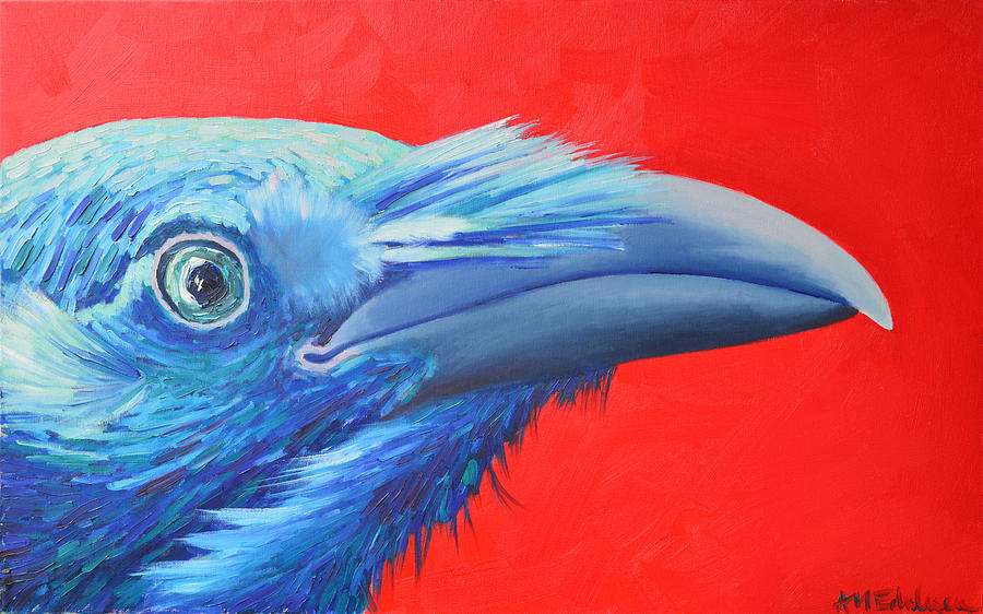 Raven Painting - Raven Portrait by Ana Maria Edulescu