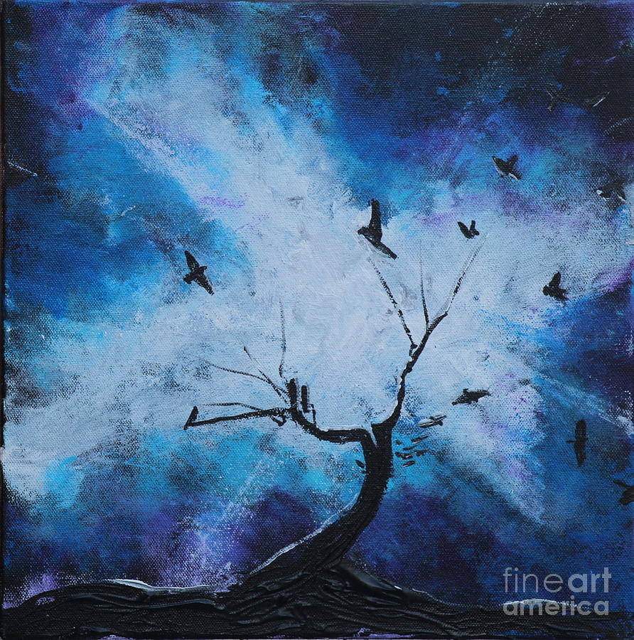 Raven Ring Around The Tree Painting by Stefan Duncan