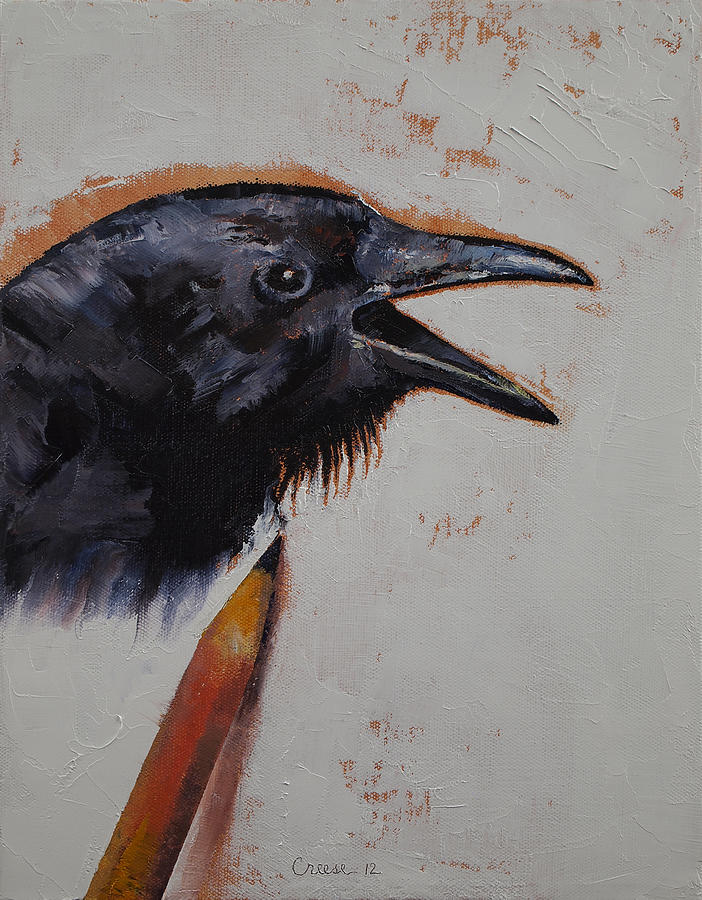 Raven Sketch Painting by Michael Creese