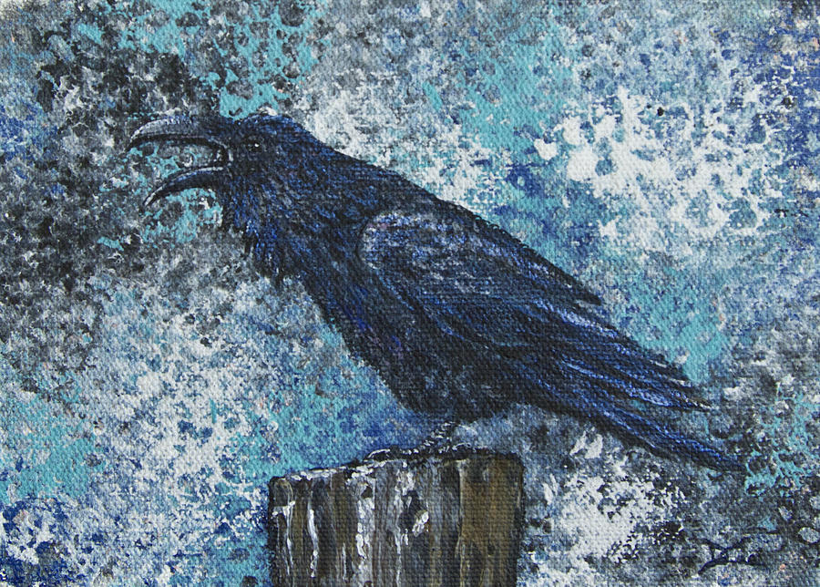 Raven Painting - Raven Study 3 by Dee Carpenter