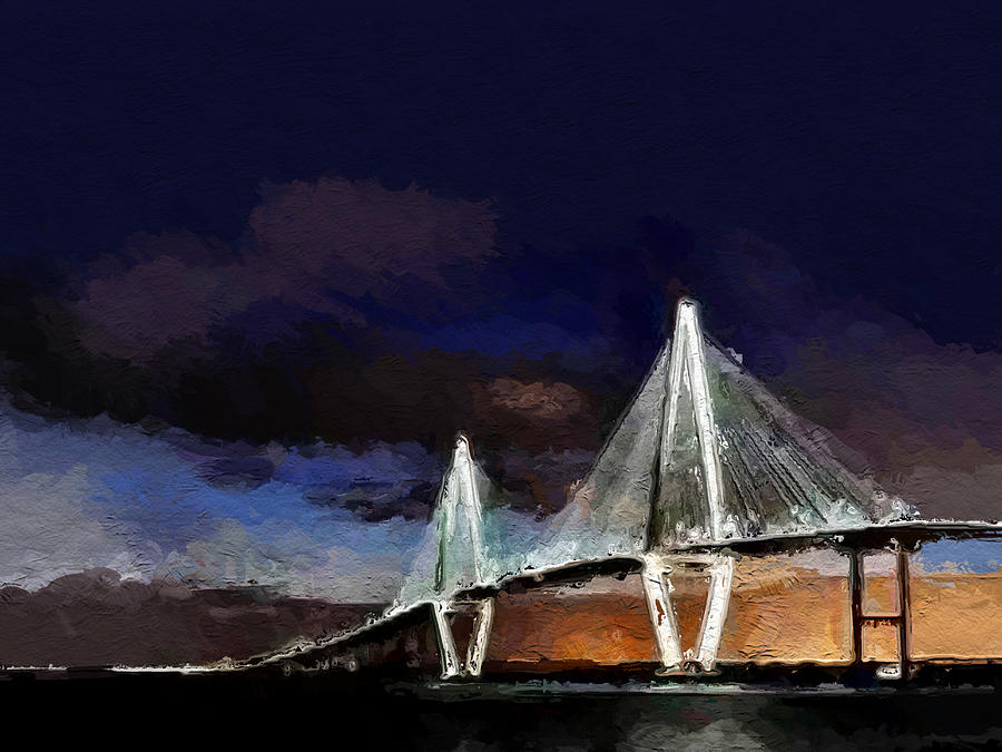 Ravenel Bridge Charleston SC Digital Art by Anthony Fishburne