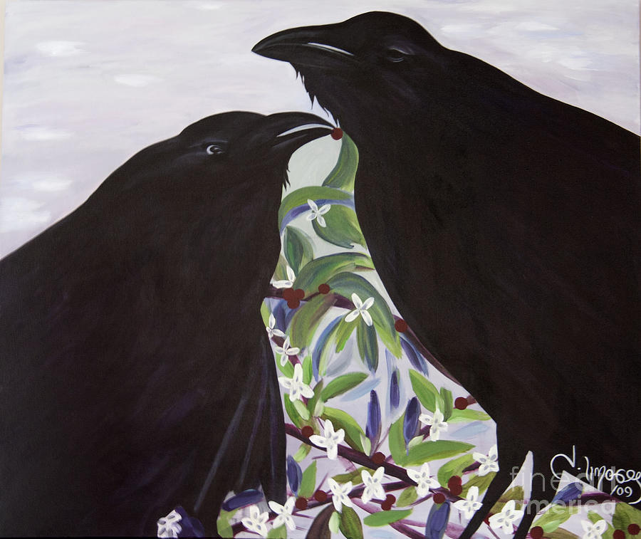 Ravens Song Painting by Jacquelinemari