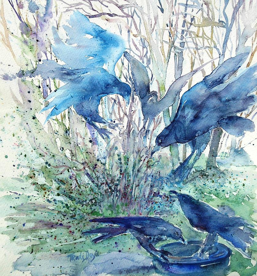 Ravens Wood Painting by Trudi Doyle