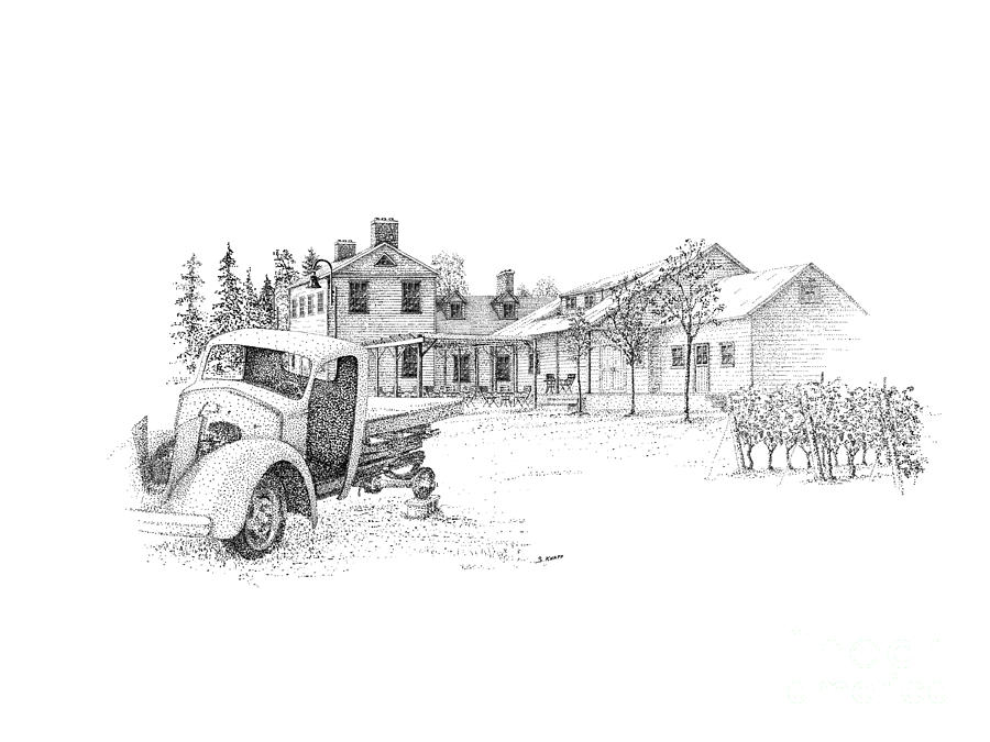 Architecture Drawing - Ravine Winery by Steve Knapp