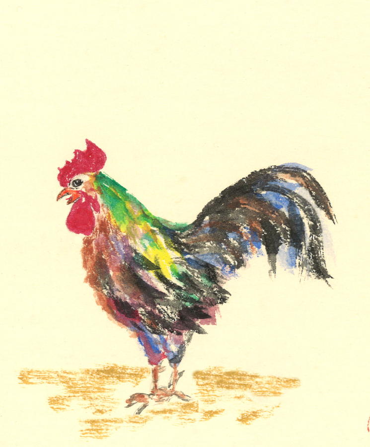 Rooster Painting - Raving Rooster by Terri Harris Rooster Painting - Raving Rooster by Terri Harris