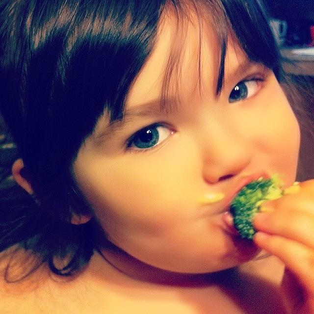 Broccoli Photograph - #raw #broccoli And #hummus... My #kids by Dee Fry