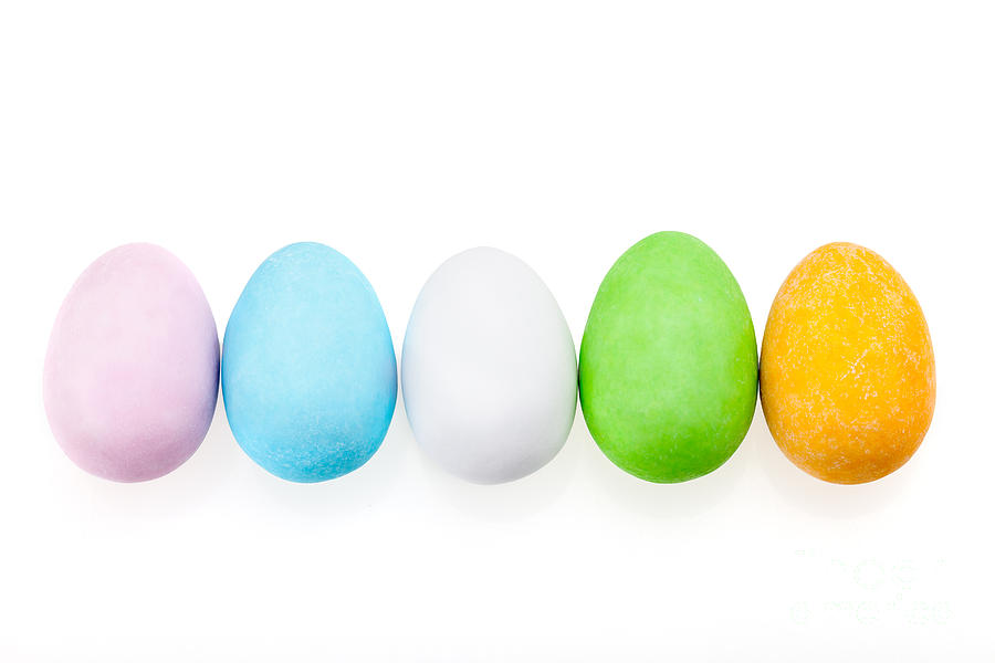 Candy Photograph - Row Of Chocolate Easter Eggs by Corina Daniela Obertas
