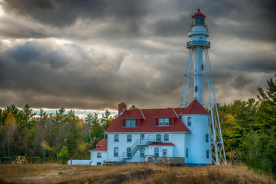 Fall Photograph - Rawley Point Light House by Paul Freidlund