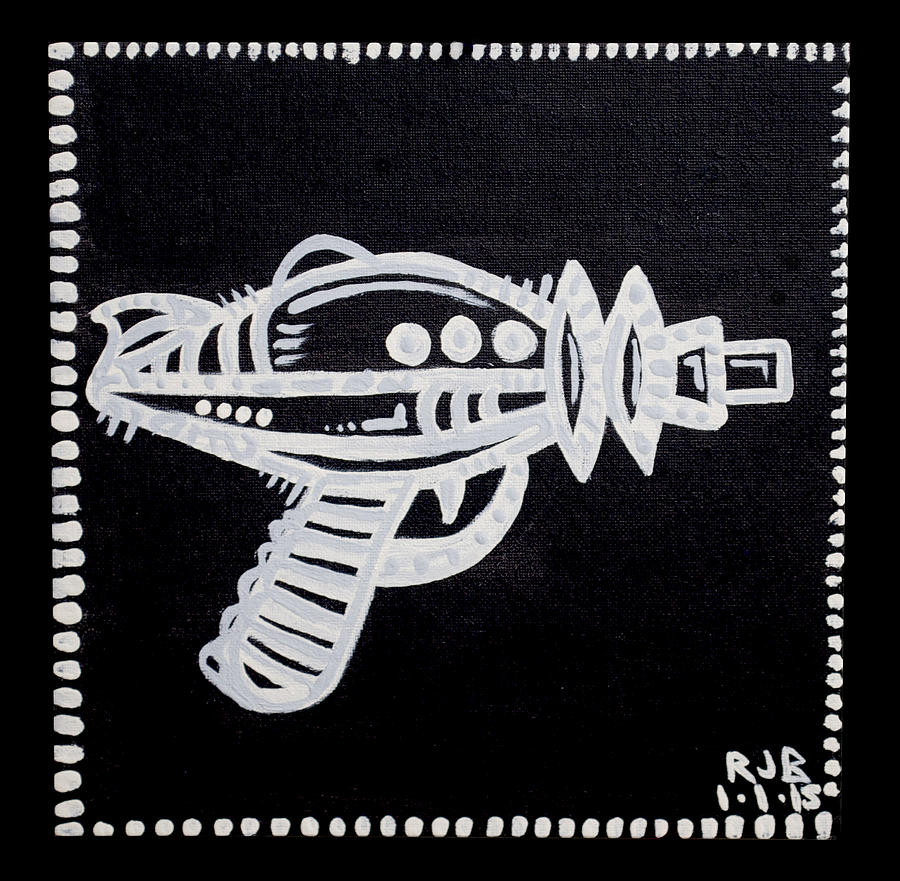 Black And White Painting - Ray Gun  by Josh Brown 