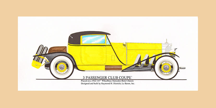 Franklin Painting - 1922 Mercedes Benz by Raymond Dietrich z by Jack Pumphrey