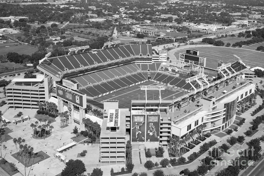 Black And White Photograph - Raymond James Stadium Tampa by Bill Cobb
