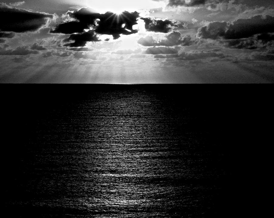 Sunrise Photograph - Rays In Black And White by Heidi Horowitz