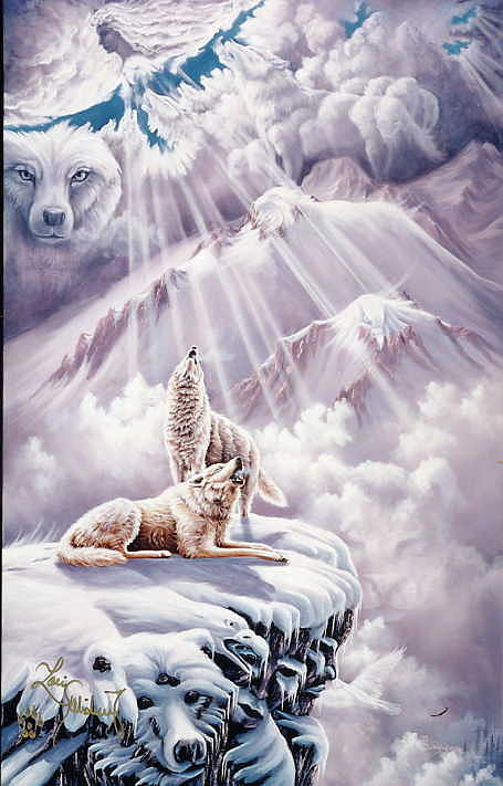 Wolves Painting - Rays of Hope by Lori Salisbury