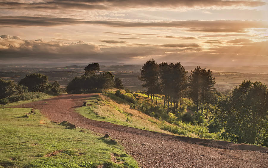 Nature Photograph - Rays Of Sunlight Over Clent Countryside by Verity E. Milligan