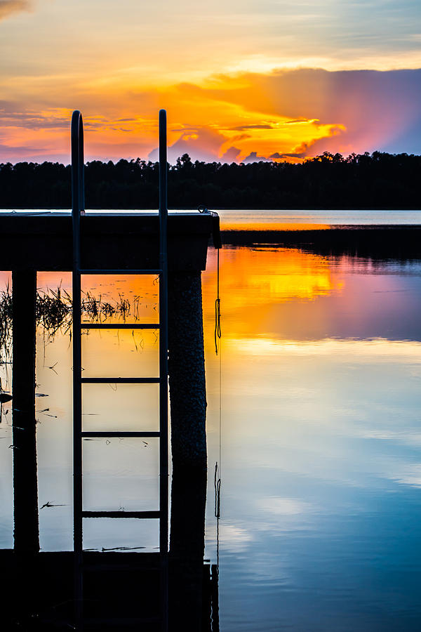 Cabin Photograph - Rays of  Sun By The Dock by Parker Cunningham