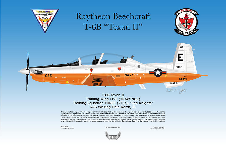 Raytheon Beechcraft T-6B Texan II Digital Art by Arthur Eggers