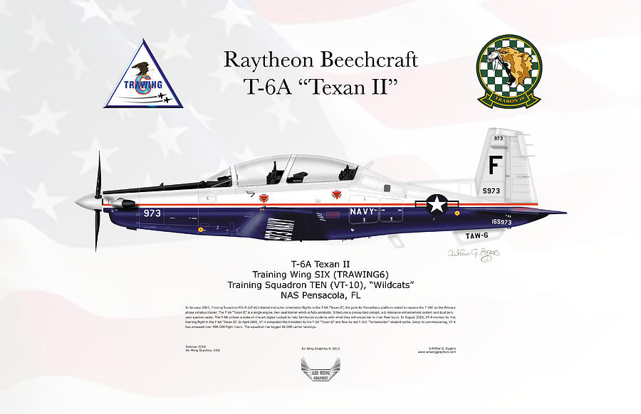 Raytheon Beechcraft T6A Texan II Digital Art by Arthur Eggers