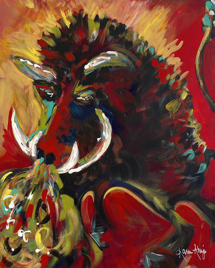 Razorback Fury Painting by Karen Ahuja
